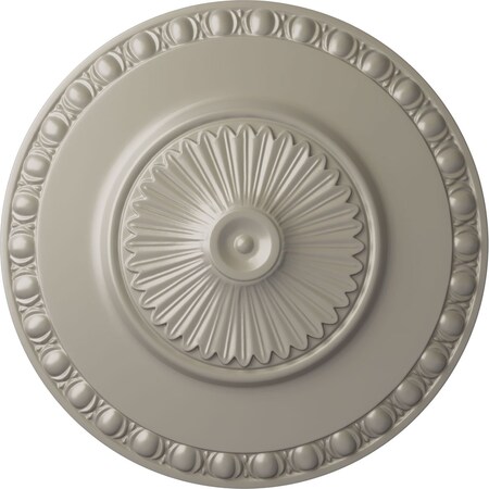 Ekena Millwork Lyon Ceiling Medallion (Fits Canopies up to 3 5/8"), Hand-Painted Pearl White, 23 1/2"OD x 3 1/4"P CM23LYPWS